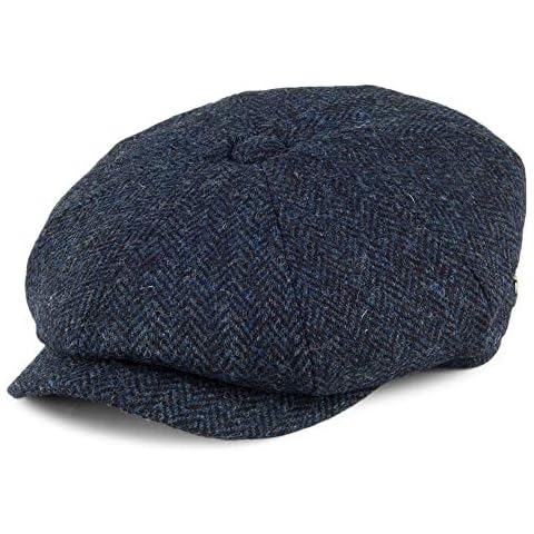 Jaxon & James Harris Tweed Skye Newsboy Cap - Blue-Black M Cover
