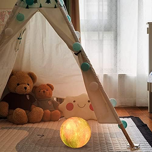 Moon Lamp CooPark 3D Printed Dimmable Timer Moonlight, 16 Colors with Stand & Remote & Touch Control & USB Rechargeable, Galaxy Night Lamp Decor Birthday Gifts for Lover Kids Friend Party(12cm/4.7'')