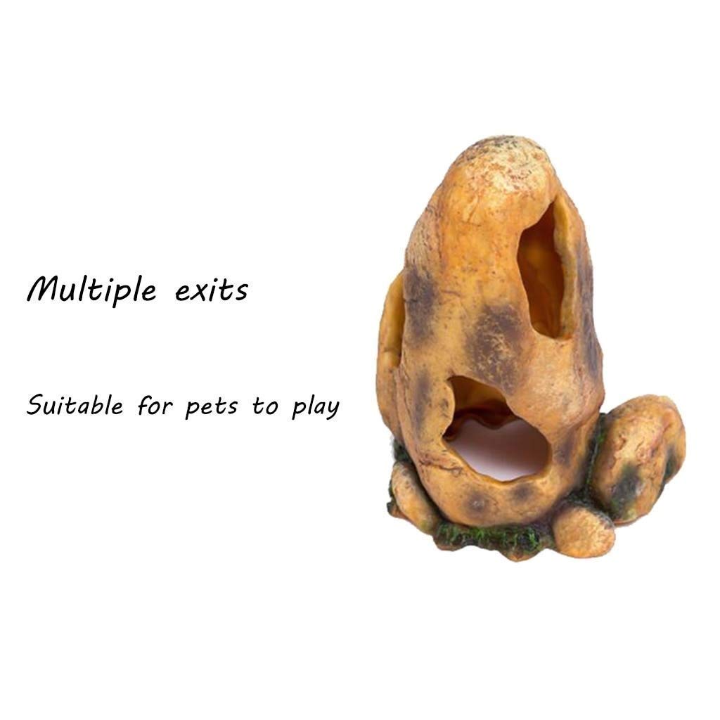 Escondite de Serpientes, escondite de Caja de Reptiles para Acuario de Anfibios, decoración de Esquina de hábitat, escondites de Tortugas, Serpientes y lagartos (17 * 13 * 22cm)