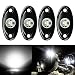 4 Pods LED Rock Lights, Ampper Waterproof LED Neon Underglow Light for Car Truck ATV UTV SUV Jeep Offroad Boat Underbody Glow Trail Rig Lamp (White)