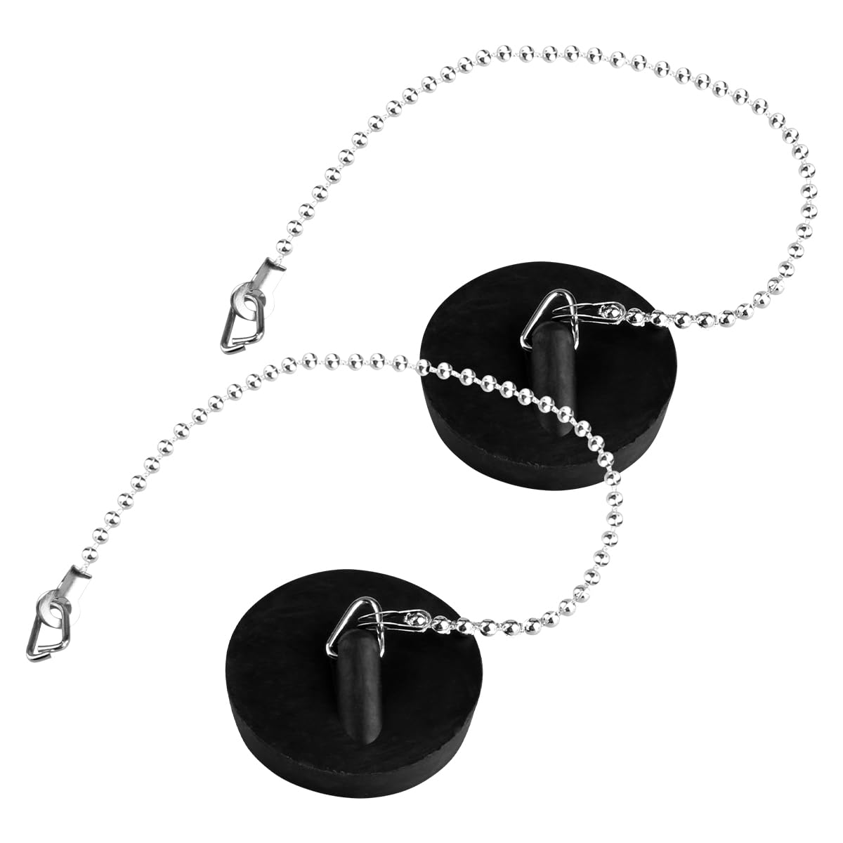 2PCS Kitchen Sink Plugs Sealing Strong with Chain Sink Plug Rubber Stopper for Washbasins Laundry Sinks Bathtubs Bathroom Accessories（4cm）