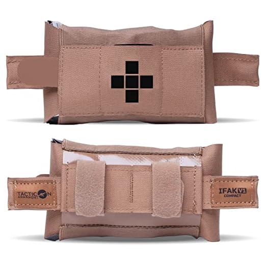 TACTICON V1 Compact IFAK Trauma First Aid Kit (Empty) for Everyday Carry | EDC Med Pouch | Belt or MOLLE Attach | Tactical Survival Emergency EMT Medical Pouch Belt Vest Car Hiking Travel