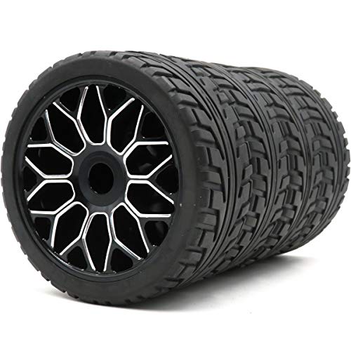 4pcs RC 1 8 Aluminum Alloy Wheels Rims Hex 17mm & 1:8 Buggy On Road Tire Tyre
