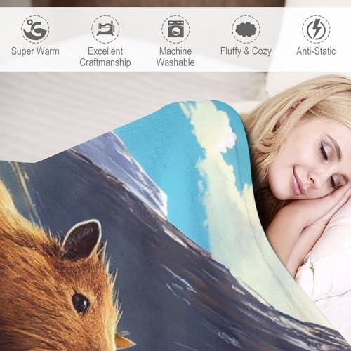 Couverture chaude et confortable capybara grand plaid flannel doux - 4