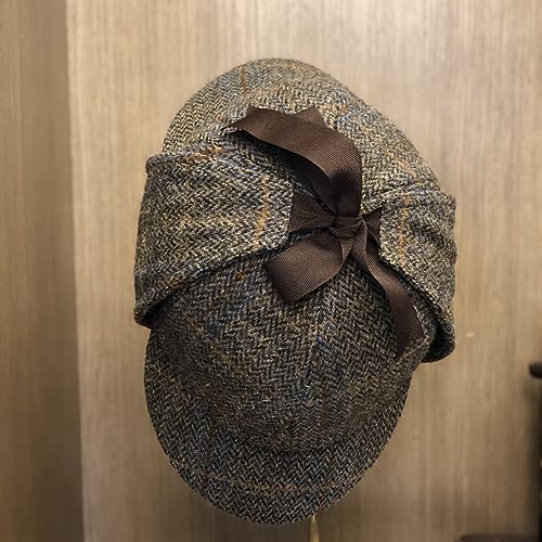 Image of TAILORMAP Harris Tweed Deerstalker Hat for Adult and Child,Detective Hat for Men and Women