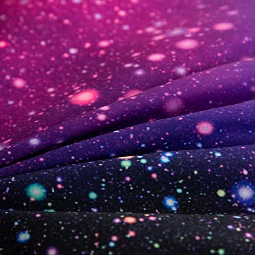 Image of Tailor Shop Galaxy Comforter Set Colorful Outer Space Rainbow Bedding Set Twin for Girls Boys Kids Bedroom Decoration - Includes 1 Comforter 1 Pillowcase