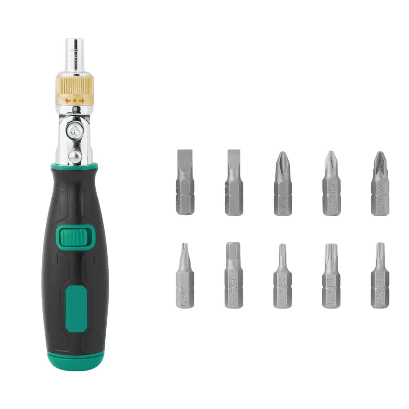 Hsioluted Multifunctional 10 in 1 Ratchets Wrench Screwdriver Hand Tool Set Multi Angles Drive Multibits Ratcheting Screwdriver Ratchets Set