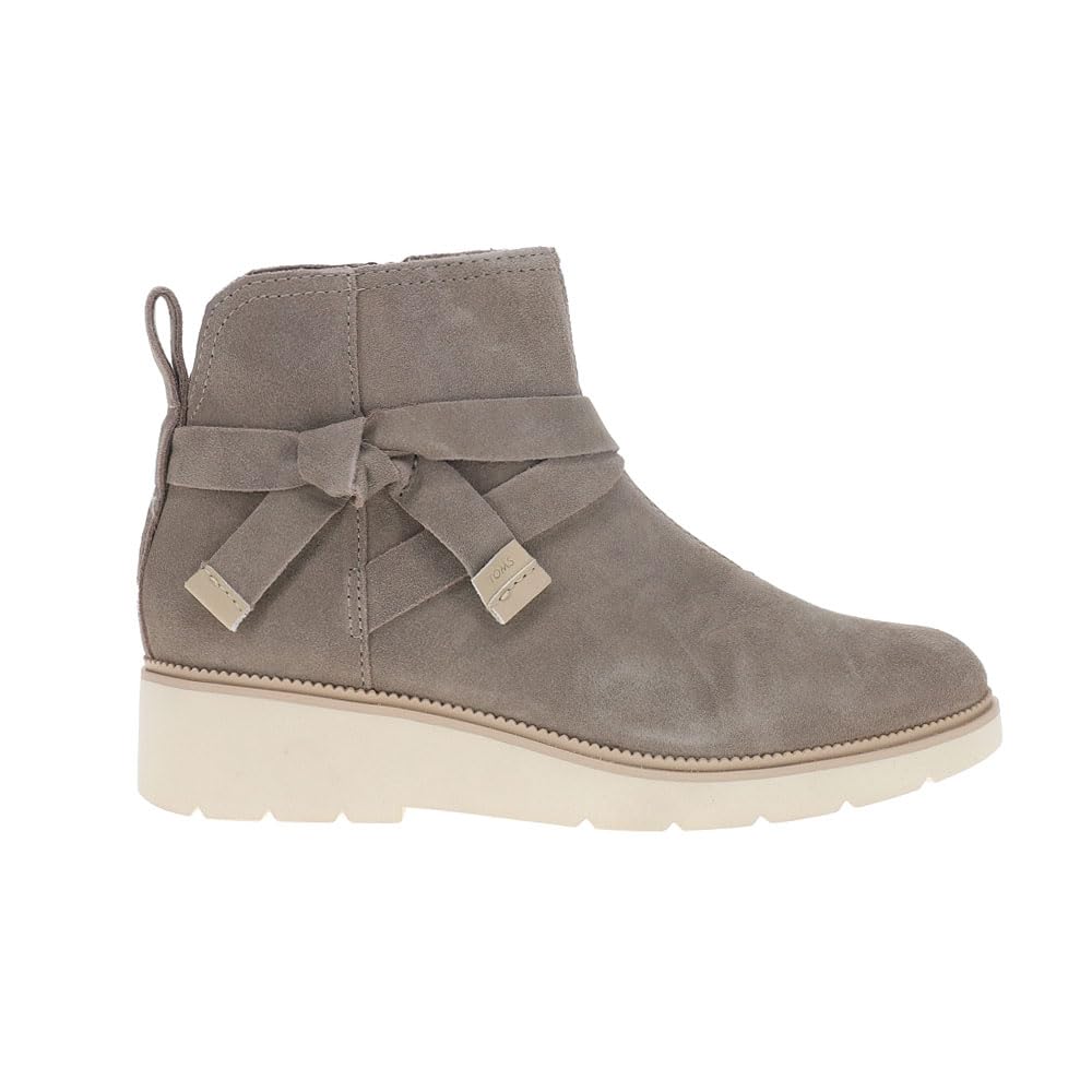 TOMS Womens Zippered Water-Repellent Suede Ankle Boots