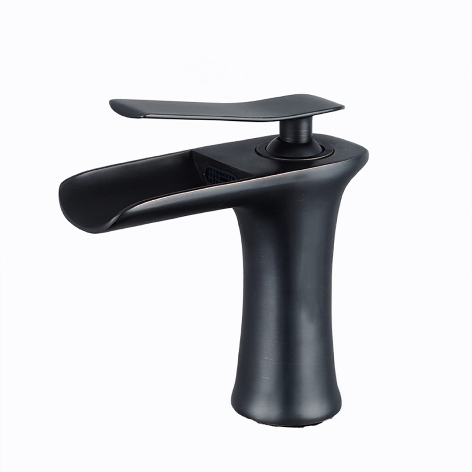 Nvsfzgiyg Nero Bathroom Faucet Waterfall, Hot And Cold Water Mixer Tap, Brass Vanity, Single Handle Sink Faucets, Black(Nero)