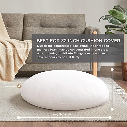 Codi Round Floor Pillow Insert, Large Thick Meditation Cushion, Circular Seating Cushions And Pouf Inserts, 32 Inch, Memory Foam Added (Advanced) #TOP1