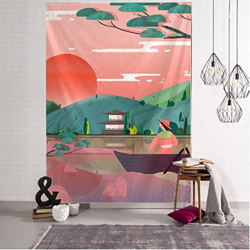 Tapisserie de ville hippie pour cacher un mur abime et relooker une chambre d'ado