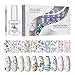 ROSALIND 10 colori Nail Foil Transfer Stickers-Fiore cielo stellato Adesivi Unghie Trasferimento Foil Unghie Decalcomanie Nail Foil per Unghie