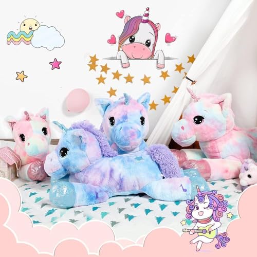 Image of AVSHUB Soft Toys Unicorn for Kids Cute Lovely Cartoon Lovable Hugable Birthday Gift Babies, Girls, Boy, Home Decor (70cm MultiPink)