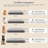 Heymamba Kleine Hundematte - Orthopädische Funktion Waschbar Hundebett, Beruhigende Hundematratze mit Rutschfester Unterseite, Warmes Kissen für Haustiere, Grau, 60x45x12cm