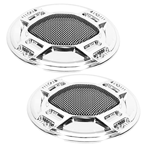 DOITOOL 2pcs Car Metal Speaker Cover Decorative Circle Grill for Car Speaker Easy Installation Mesh Design Compatible Vehicles