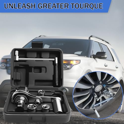 Image of Torque Multiplier Heavy Duty Torque Multiplier Wrench Set for Lug Nut Remover 1 /2 Drive 1:16 Labor Saving Wrench with 17mm /19mm /21mm Sockets