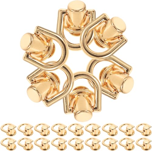 Zerodeko 40 Jeux de Rivets à Goujons Métalliques Anneaux Rotatifs, Vis en Alliage de Fer et Zinc, Accessoires pour Paquet à Main, Couture et Maroquinerie, Lot Bricolage 3x5x7 Mm, Matériel