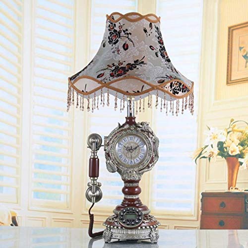 Preisvergleich Produktbild OUZHOUD Telefon Antike Telefone American Style Retro Schreibtischlampe / Resin Tischlampe, Telefone und Clock-Telefon for Haupt Küche Hotel Büro Traditionelle Bell-Ring Tone