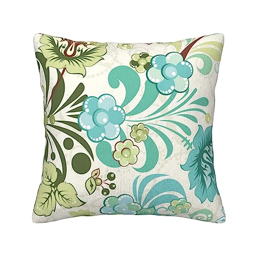 Housses de coussin fleurs vertes TOMPPY au design floral élégant