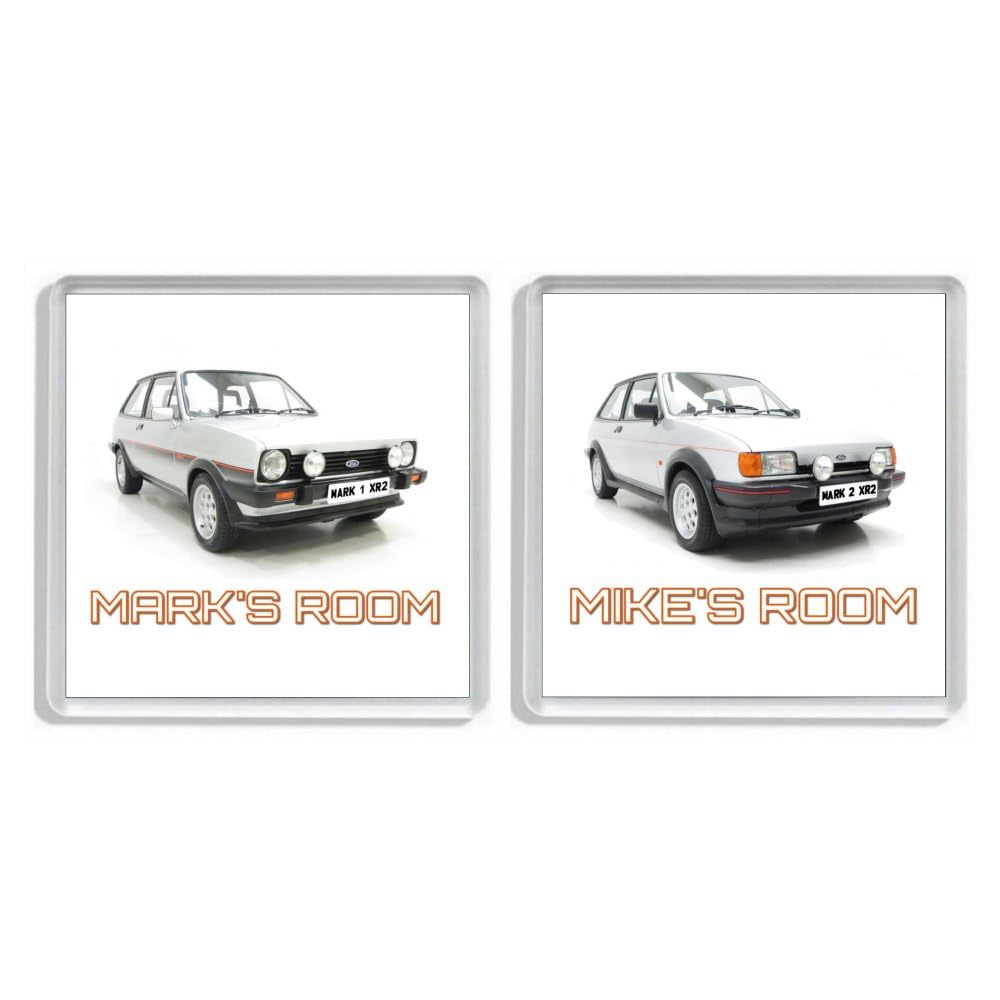 Personalised Classic Car Door Plaque/Door Sign for FORD FIESTA XR2 Enthusiasts (TWO DESIGNS - XR2 MARK 1 or XR2 MARK 2)