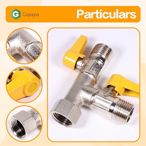 Image of RV 3-Way Bypass Valve 3 Port by-Pass Valve RV Winterizing Kit 1 /2 inch NPT Antifreeze Pump Converter Replacement for RV Water System