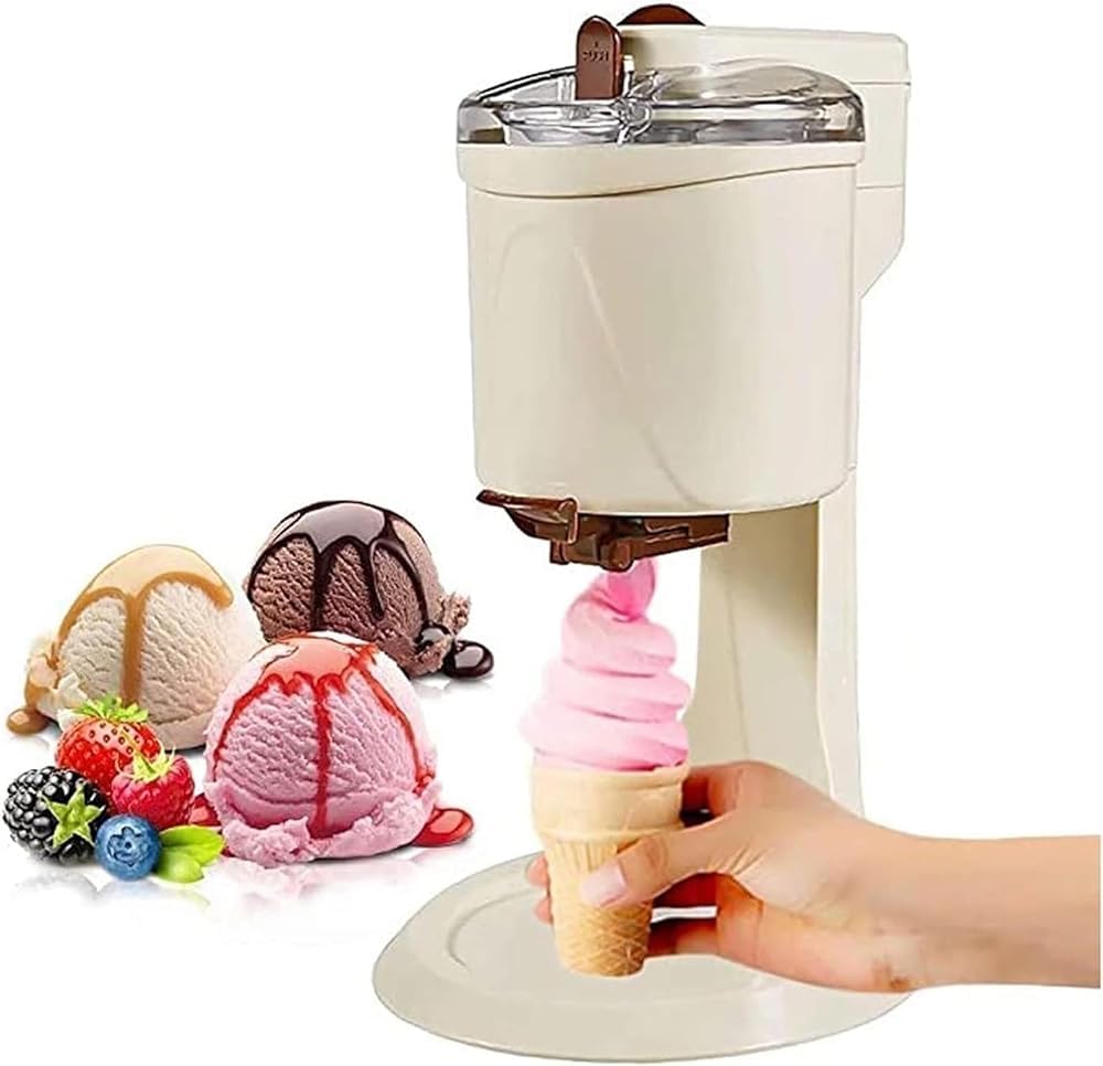 Machine à crème glacée avec compresseur - Grande capacité de 1 L pour crème glacée molle et yaourt maison - Facile à utiliser et à nettoyer