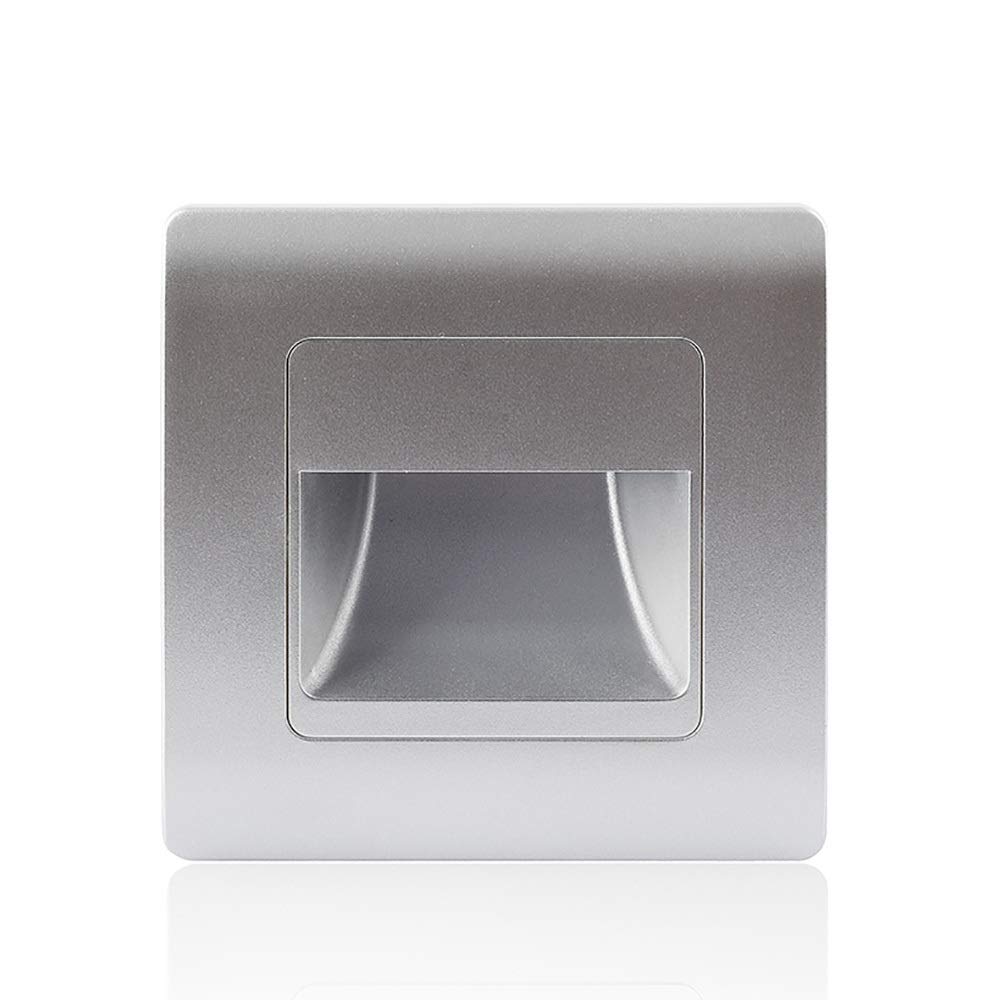 Recessed Led Wall Lamp PIR Motion Sensor Stair Case Light AC85-265V Step Lamp Corridor Lighting Indoor Wall Lighting Warm White 3000K (Color : Gray)