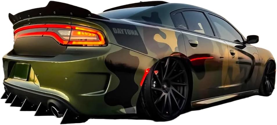Rear Diffuser 8 Piece Kit V2 Compatible with Dodge Charger V8 Engine 2017-2023 Non-Widebody