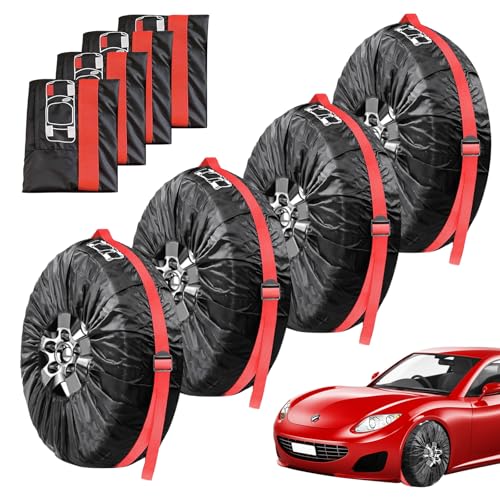 4 Stück Reifentüten Set Reifentaschen für 19/20/21/22/23 Zoll Reifensäcke Reifenschutzhülle für Reifen Aufbewahrung Transport und Lagerung Reifenschutzhülle Wasserdichte Schutzhülle Reifen Tüten
