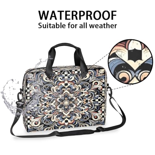 Bolso maletín para portátil Bohemia Retro Flowers 16 pulgadas miniatura 3