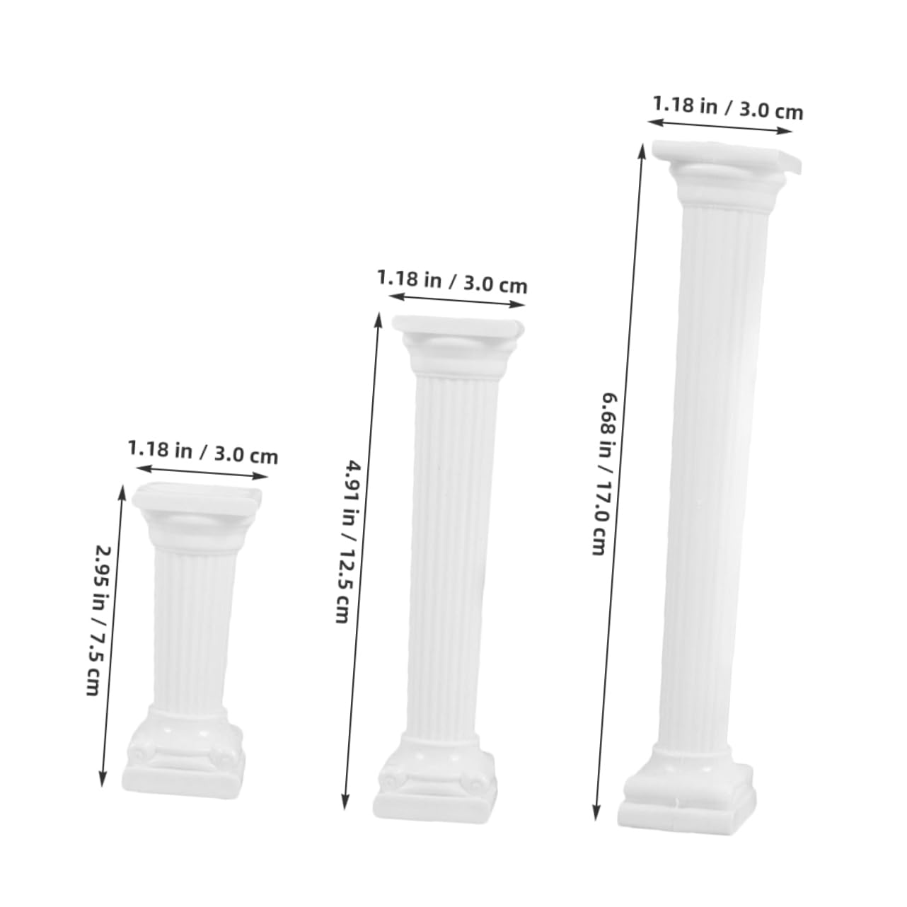 Cabilock 24pcs Roman Column Cake Pillars Plastic Tiered Cake Dowels for Weddings Birthdays Events Elegant Support Tool