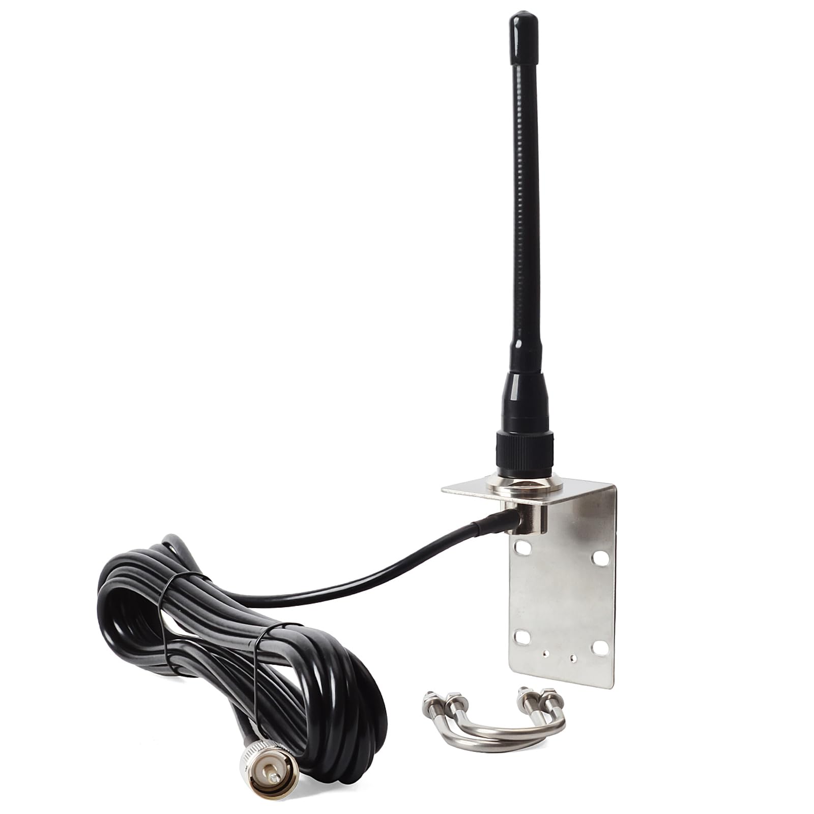 TWAYRDIO Marine VHF Antenna 6.5" Low Profile w/16.4ft Coax Cable for Boat