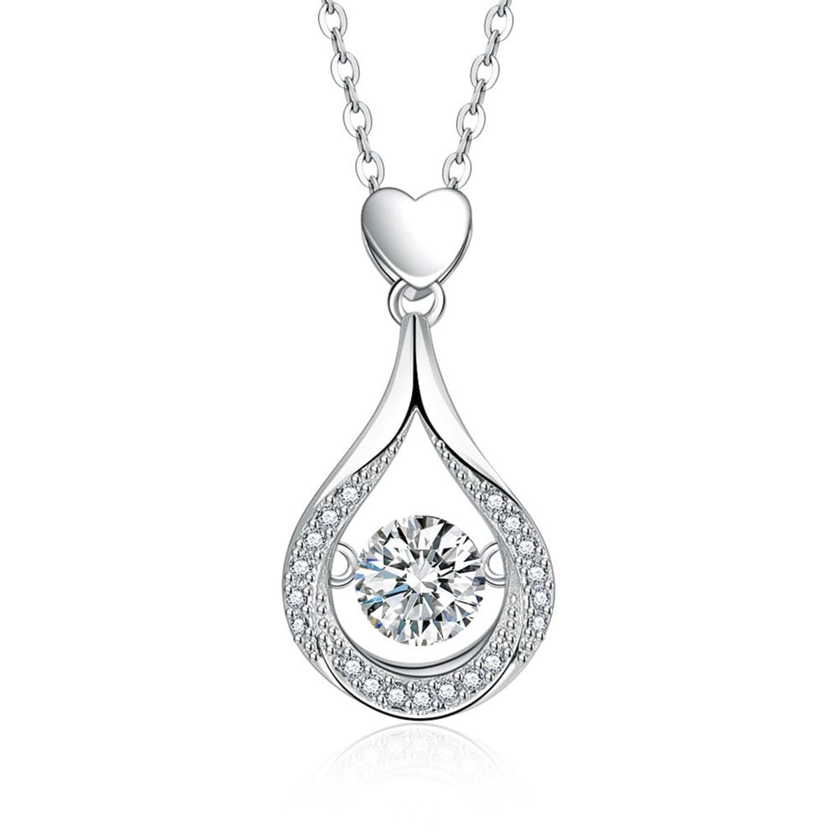 arturia 925 Sterling Silver Circular Shaped Zircon Coeur Pendant With Chain|Valentines Gifts For Girlfriend, Gifts For Women And Girls|With Certificate Of Authenticity And 925 Stamp-picture-0