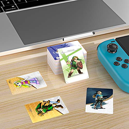 24 Pcs BOTW NFC Tags Game Cards for Zelda Breath of The Wild, Acessorz TLOZ NFC Tags Game Cards, Compatible with Switch/Switch Lite/Wii U with Case