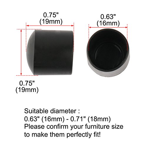 Uxcell Pvc Leg Caps Tips Cup Feet Covers 16Mm 0.63" Inner Dia 32Pcs Anti-Moisture Non-Slip Floor Protector For Furniture Chair Desk Round #TOP1