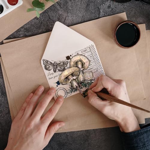 GLOBLELAND Mushroom Text Clear Stamps for DIY Scrapbooking Realistic Moth Snail Silicone Stamp Seals Transparent Stamp for Cards Making Photo Album Journal Decoration 6.3×4.33inch - Image 2