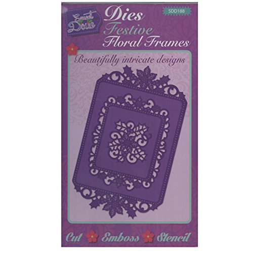Sweet Dixie Festive Floral Frames Die, Grey, 29.4 x 15.8 x 0.9 cm