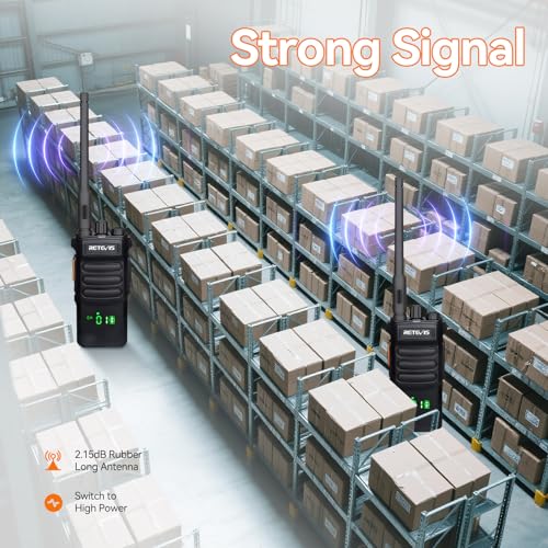 Image of Retevis RT86 2 Way Radio Long Range,Professional Radio Walkie Talkies with Mic,Heavy Duty Two Way Radios,High Power, 2600mAh, Rechargeable Radios for Adults Warehouse Industrial Manufacturing(4 Pack)