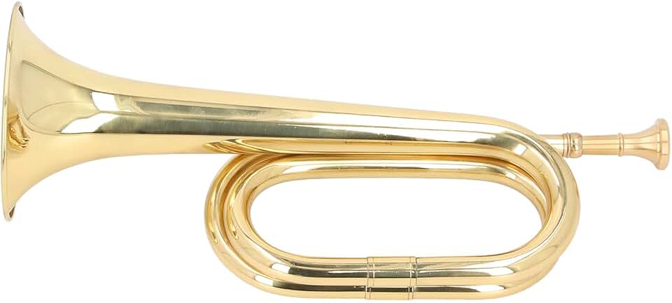 Trompette Clairon Sanfly En Laiton - 47cm Doré - Débutants, Orchestre Militaire