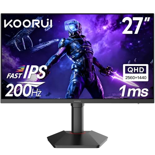 KOORUI Monitor da gioco 27', 200Hz QHD 2560x1440, Pannello Fast...