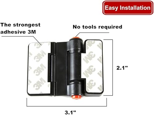 Miniatura 3 de Cerraduras adhesivas para refrigerador, cerradura de puerta de nevera de doble botón con llave, cerradura de puerta a prueba de niños, cerradura de