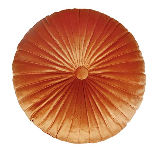 Oreiller Rond Oreiller de Sol Couleur Unie Coussin en Peluche Coussin décoratif Oreiller en Peluche Oreiller de Lecture Coussin décoratif Coussin de Voiture Sofa siège Coussin (35x35CM, Orange) Cover