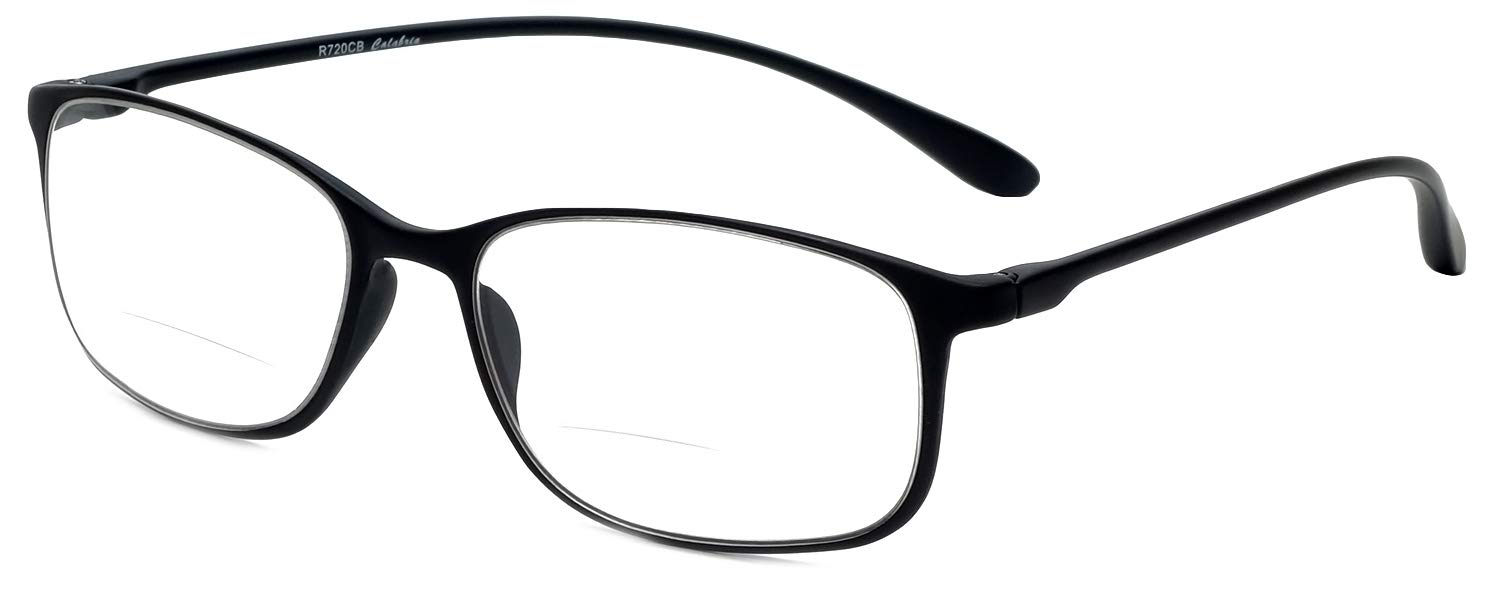 Calabria 720CB Flexie Round Square Bifocal Reading Glasses Men/Women Bi-focal Readers Flexible Lightweight Durable TR-90