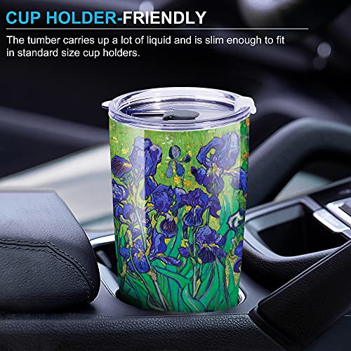 NymphFable 20oz Iris Flor Taza Termo Cafe para Llevar Taza Termica Acero Inoxidable Taza Personalizada - Imagen 7