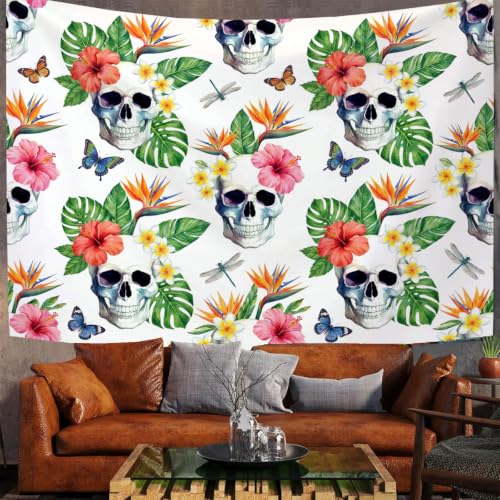 Tapisserie murale feuilles tropicales pour décorer un dortoir étudiant ou une chambre