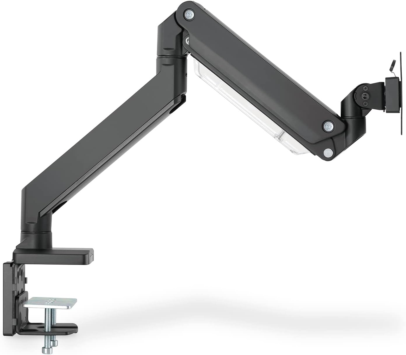 DIGITUS Monitor Mount - Clamp & Gas Lift - 1 Screen - Up to 35 Inches - Up to 1 x 15 kg - VESA 75 & 100 - Black