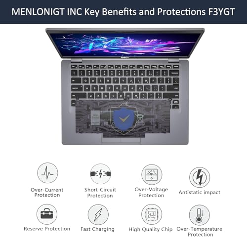image for Menlonigt 7480 F3YGT 2X39G 60WH Laptop Battery for Dell Latitude 12 70