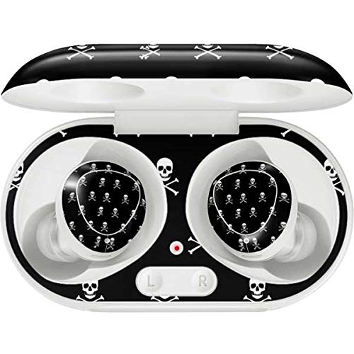 Skinit Decal Audio Skin Compatible with Samsung Galaxy Buds+ - Officially Licensed Skinit Originally Designed Skull and Crossbones (White) Design