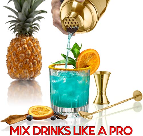 Conjunto de coqueteleira para bebidas // Kit de barista portátil de 8 peças com conjunto de ferramen