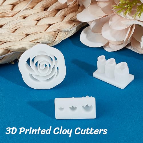 NICENEEDED 3 Pcs Flower Polymer Clay Cutters, Petals Clay Earring Cutters - Image 2